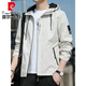 Pier Cardin Spring Jacket New Spring y Autumn Spring y Autumn Jóvenes delgados Flotos Loose Chaqueta de color sólido K12131 Black M Recomendado 100-110Jin [Jin equivale a 0.5 kg]