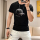 Giocp Hong Kong Trendy Brand Sommer Neuer mercerisierter Baumwollhut-Bügeln Diamant Kurzarm Internet Promi Persönlichkeit Trendy Slim Hälfte T-Shirt Männer Orange 733 Hut 3xl