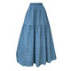 Capítulo genial (Kuzhang) Falda floral azul para mujeres en el verano 2025 Nuevo diseño de falda delgada de cintura alta de cintura alta Falda/Dang S de cubierta de cadera de nicho de cadera