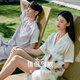 Jinsanta pajamas Jurchen silk 100% mulberry silk starfish embroidery casual cool shorts shorts for men and women home clothes light banana color M