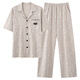 Langsha [7A Antibacterial] Pure Cotton Pajamas Men's Summer Thin Short Sleeve Trousers Set Men's Large Size Can We Wear Outdoor Home Suit 09M9859 L