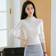 EDJCVTT Half turtleneck pullover sweater for women 2025 spring, autumn and winter new style sweater, fashionable, slim, slim bottoming shirt, white M, recommended 85-95Jin Jin is equal to 0.5 kg