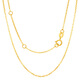 Lao Fengxiang 18K gold necklace O-shaped simple and versatile plain chain women's fashion accessories for girlfriend's birthday and Valentine's Day gift, about 0.6g