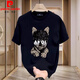 Pierre Cardin European und American Trendy Summer Reine Baumwolle kurzärmelig T-Shirt Herren 2025 Neues T-Shirt Lose großes Paar Outfit Herren halbärmelig V691 Black S