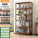 Jinghengbo ancient solid wood Chinese tea display cabinet tea shelf storage rack tea room tea cabinet tea accessories storage cabinet six layers classic 80CM-picture 2 style