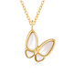 Only double 18K gold necklace butterfly mother-of-pearl pendant color gold rose gold au750 clavicle set chain female birthday gift 18K gold single pendant