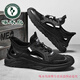 Woodpecker mesh sandals for men in summer 2025 new style of outdoor wear non-slip wear-resistant casual outdoor hollow hole shoes Black 688 sandals [brand clearance to pick up bargains] 40