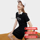 FILA fashion brand brand LOGO letter sports and casual breathable lapel short-sleeved dress for women dark black fashion light dark black XS