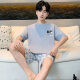 仁爱幕城市睡衣男夏季纯棉短袖2025新款外出青少年薄款男士休闲套装 9928 男款纯棉【短袖+短裤】 L 尺码【100-125斤】