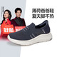 足力健老人鞋一脚蹬休闲鞋薄荷爸爸鞋25217020J 蓝色  41