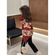 G.duck Chinese New Year parent-child outfits for a family of three, red Year of the Horse sweaters, autumn and winter Christmas mother-son and mother-daughter festive knitted New Year clothes, red 100