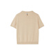 Loro Piana/诺悠翩雅LP女装短袖毛衣山羊绒罗纹针织圆领短款套头衫2025新款 米色 XXS