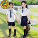 G.DUCKKIDS student school uniforms, primary school students summer college style boy suits, children kindergarten school uniforms, school uniforms, class uniforms, short sleeves 6630 white, summer men's suits 120