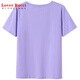 Liebhaber Rucci High-End-T-Shirt mit reinem Baumwolllicht lila Lila für Frauen kurzärmelige, lose einfache Nische chinesische T-Shirt Sommer 2025 NEUE TOP 6196 HUNTH LIVICLE HEIGE QUALE-KOMMENTUR Kurzhülse M (Empfohlene 80-105 Jin [Jin gleich 0,5 kg]))