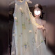 
Niche design halter neck dress for women 2025 new spring and summer three-dimensional floral skirt loose slim long skirt 9898# white, single size