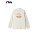 FILA boys' fleece sweatshirt winter warm pullover pear white-IV 140 cm
