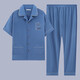 KuZHANG (KUZHANG) men's pajamas summer short-sleeved pure cotton thin loose plus size casual youth home clothing suit can be worn outside g3884 blue-short-sleeved trousers L Recommended 100-120Jin [Jin equals 0.5 kg]