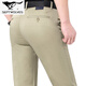 Pantalones casuales de hombres de mediana edad de siete lobos de primavera y otoño pantalones de patas rectas de mediana edad de mediana edad de mediana edad, cintura alta de papá suelto el estilo 9226-2: azul 29