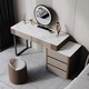 Italian light luxury Internet celebrity small apartment slate dressing table dressing table storage drawer integrated master bedroom simple and modern 0.8 meter dressing table solid wood saddle leather + slate