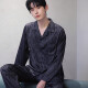 梦特娇（MONTAGUT）2025年新款睡衣男春秋冰丝长袖开衫翻领可外穿感家居服条纹夏 xe双长6627#流星男 L