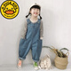 G.Duckkids Kinderhose koreanische Version Frühling und Herbst 2025 Neue Produkte Girls Overalls Lose Denim Baby niedlich großer PP-Overall Hellblau-Baby Overalls 100 geeignet für 90-100 cm Alter 3-4 Jahre alt