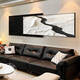 Pupan Schwarz -Weiß -Stil minimalistische Wohnzimmersofa Hintergrund Wanddekoration Malerei Abtrakte Malerei Sinn Mural Wörterbuchstil B Style 33*80+26*80 = überlappende Gesamtlänge 12035 mm Aluminium Aluminium
