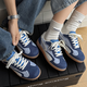 Sommer -Herrenschuhe 2025 Neues Retro -Genre -Trainingschuhe Vielseitige Freizeitbrettschuhe echtes Leder atmungsaktives Sportpaar Rennschuhe Farbe 3523 36 (Frauengröße)