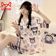 
Catman (MiiOW) Kulomi ice silk pajamas for women in summer short-sleeved ins cute internet celebrity style simulated home clothing summer suit #YX-9214 M [75-98]Jin[Jin equals 0.5 kg]