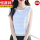 Hengyuanxiang ICE SILDE ärmellose T-Shirt für Frauen Sommer Neue Mode Jacquard Lace Pullover dünne altersreduzierende Hosentoper Top Black + Top Ten Damen-Kleidungsmarken S (Empfohlen 80-95 Jin [Jin gleich 0,5 kg]))