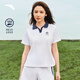 Anta [Gleicher Stil wie Zhang Yufei] Revers Casual Anzug für das Kurzärärmel-T-Shirt und Shorts für Frauen im Sommer College zweiteiler Sportswear Pure White-1 L.