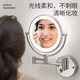 GWT bathroom vanity mirror le lighted beauty mirror wall-mounted folding retractable mirror hotel bathroom double-sided vanity mirror beautiful silver-plug-in style