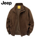 Jeep (JEEP) American genuine high-end pure cotton work jacket top men's spring and autumn American handsome heavyweight flight jacket autumn and winter black regular shopping mall same style XL