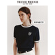 Teenie WeenieteenieeVeenie Bär Frauen einfache Sommerstil Kleidung Kontrast Farbe Textur Crescent Raster Rundhals Hals Kurzarm Pullover Militärgrün XS 155_