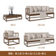 Jigi Song Dynasty aesthetic all solid wood sofa living room lobby villa Zen light luxury new Chinese style modular furniture whole house set single seat*2+double seat+three person seat+coffee table