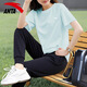 Anta-Sportanzug für Frauen 2025 Sommer Kurzärärmelte T-Shirt Atmungsfreie Hosen lässige Kleidung Fitnesskleidung Zweiteiler Set -6 Seidengrau Lila L/170