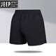 JEEP SPIRIT大码运动短裤男夏季薄款宽松加肥加大胖子健身跑步透气速干三分裤 6630黑色 L 100-120斤