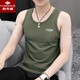 Yu Zhaolins neuer Sommerweste mit dem Boden Sweatshirt mit Sport und Fitness Feste Farbe schweißabsorbierende große vielseitige Weste für Männer. Vest China White + China Dark Grey XL (110-125jin [Jin ist gleich 0,5 kg]))