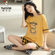 Tucano; Woodpecker Summer Summer de manga corta para mujer Conjunto de pijama a cuadros de algodón Summer Summer Pure Korean Ropa para el hogar puede ser dibujos animados para Y9855 m al aire libre (sugerido 75-95Jin [Jin equivale a 0.5 kg])