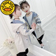 
G.DUCKKIDS girls' jacket mid-length spring and autumn 2025 new Korean version of children's women's fashionable thick windbreaker medium-large children's thick top waist rope windbreaker pink 130 recommended height 120CM