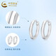 CHINA GOLD PT950 Platinum Smooth Plain Hoop Earrings Women's Earrings Earrings Valentine's Day Birthday Gift for Girlfriend and Wife Platinum Smooth Hoop Earrings About 2.1g