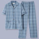 Catman Miiow Herren Pure Cotton Pyjamas Herren Sommer lässig Frühling und Herbst Dünne Heimbekleidungsanzug kurzärzt