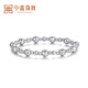 Zhongxin Jewelry Platinum Bungee Bead Bracelet PT950 Crushed Ice Laser Bead Bracelet Women's Birthday Gift for Girlfriend 11.75g