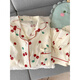 Pajama de gasa de algodón de terciopelo ártico para mujeres Pantalones de manga corta Summer Tres piezas Cardigan Cardigan Home Ropa de primavera y Autumn Cloud-9905# Black Love Set M [Sugerencia 75-100Jin [Jin equivale a 0.5 kg]]