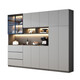 OPPEIN 2025 Nouveau style 2025 Nouveau style armoire latérale Storage haute armoire intégrée contre le mur moderne simple salon armoire ménage style de vin 12240 * 40 * 220 SF Express Installation