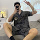 Pajama de fibra de limón Pajamas Summer Shorts Shorts Cartoon Teen Teen Casual Summer Fin Alineal Home Student Set 6623 Men M Standard (alto 165100Jin [Jin equivale a 0.5 kg])