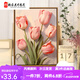 Manlang Tulip DIY digital oil painting difficult to pass the time to relieve boredom Hand-painted oil painting Living room hanging painting SJ13969 30*40cm solid wood inner frame + brush paint