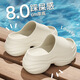 Bangboshi slippers for women wearing thick sole high heels for summer anti-slip scoop cake feels like Internet celebrity beach flip-flops sandals beige slippers [high height 8cm] 36-37 (suitable for size 35/36)