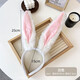 ENRMIIV Halloween Bunny Ears Headband Velvet Hairpin Cos Officer Judy Disney Play Photo Hoop Headband Hair Accessories White + Pink Long Hair Rabbit Ears Headband