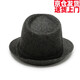 Trendy and charming autumn and winter men's top hat, middle-aged and elderly large-brimmed hat Korean version solid color woolen hat retro British casual hat top hat black