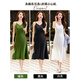 Luyiyahan black acetic acid suspender dress with high-end small satin mid-length temperament and slim inner skirt 9711 khaki suit + black dress S